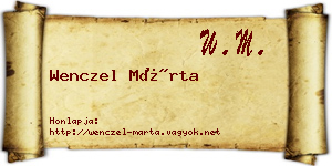 Wenczel Márta névjegykártya