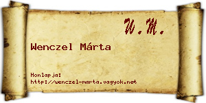 Wenczel Márta névjegykártya